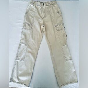 Wide Leg Cream Jeans